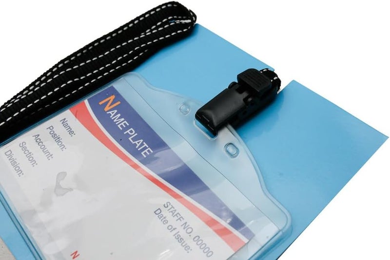 Daiso Horizontal Name Plate Strap - Soft, Both Sides Accessible, Blue/Black - Image 3